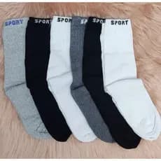 Kit 24 Pares Meias Cano Longo Alto Mesclada Unissex Homem Mulher Academia Preto/Branco/Cinza