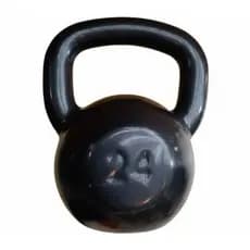 KETTLEBELL EMBORRACHADO 24KG DE FERRO FUNDIDO PARA TREINO FUNCIONAL PESO ACADEMIA COR PRETO FISIOTERAPIA ACADEMIA MUSCUL