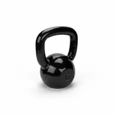 KETTLEBELL EMBORRACHADO 6KG DE FERRO FUNDIDO PARA TREINO FUNCIONAL PESO ACADEMIA COR PRETO FISIOTERAPIA ACADEMIA MUSCULA