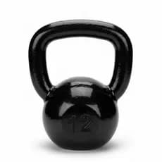 KETTLEBELL EMBORRACHADO 12KG DE FERRO FUNDIDO PARA TREINO FUNCIONAL PESO ACADEMIA COR PRETO FISIOTERAPIA ACADEMIA MUSCUL