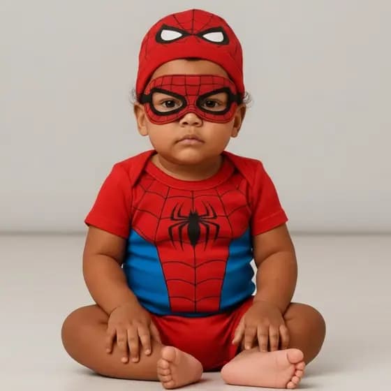 Body  Bebe Homem-Aranha Infantil Menino 100% Algodão Mêsversário Fantasia Infantil