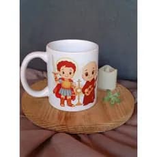 Caneca Religiosa Caneca Personalizada Frei Gilson com São Miguel Arcanjo