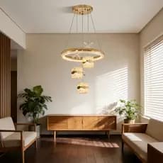 3 Cores 110V-220V Lustre para Sala de Jantar e Quarto Moderno com Controle Remoto Lustre de cristal