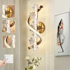 3 Cores 110V-220V Luminária de parede moderna de cristal para sala de estar quarto banheiro decoração de casa iluminação