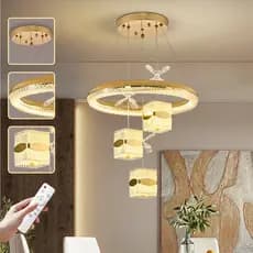 3 Cores (110V-220V) Lustre pra sala de jantar Lustre De Teto Nórdico De Luxo Lustre de Cristal