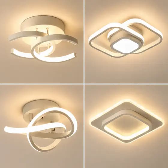 Lustre LED de Teto 3 Cores Bivolt 110-220V Moderno para Sala Quarto Cozinha Corredor