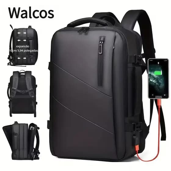 Mochila De Viagem Unissex Multifuncional Impermeável Reforçada para Trilha Esportiva  Expansível