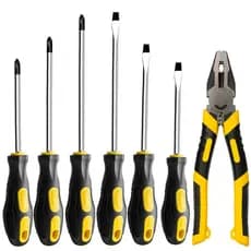 Kit Ferramentas 7 Peças Chave de Fenda Philips e Alicate Universal 8 Pol
