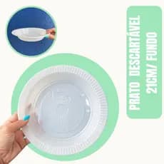 Kit Prato Descartável Fundo 21cm | Resistente e Prático para Refeições