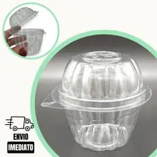 Pote Mousse 70ml ou 110ml Tampa Articulada | 200 Unidades | Embalagem para Doces e Sobremesas