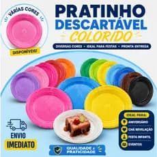 Prato de Bolo Colorido 15cm Descartável Festa Aniversário Doces Kit 20 50 100 Unidade
