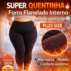 KIT2 Meia-Calça Legging Térmica PLUS SIZE Peluciada Grossa Cintura Alta Modeladora Inverno Conforto