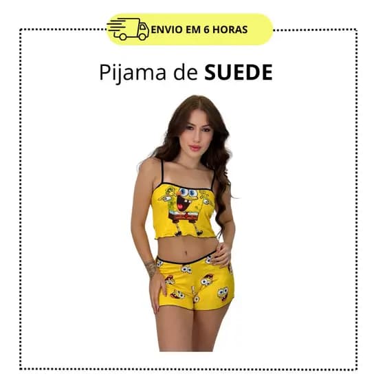 Baby Doll Sortidos Personagens Pijama SUEDE Cropped Ondinha Short Doll de Dormir