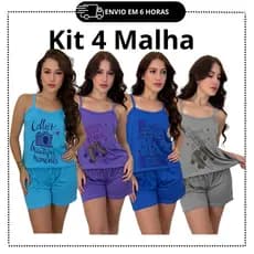 Kit 4 pijamas baby dool MALHA short dool