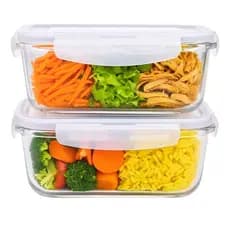 Conjunto 2 Potes Vidro Hermético Marmita Grande 1480ml