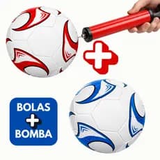 Bola de Futebol e Bomba de Ar Manual Portátil Para Encher Bola Tamanho Oficial Diversão