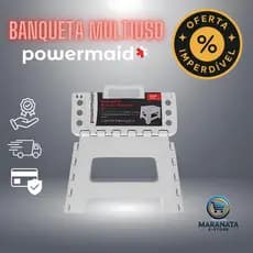 Banqueta Dobrável Multiuso Powermaid Premium – Compacta, Antiderrapante e Suporta Até 150 kg