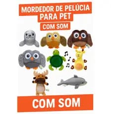Mordedor Brinquedo de Pelúcia para Cachorro Pets com Sinal Sonoro - Divesos Modelos