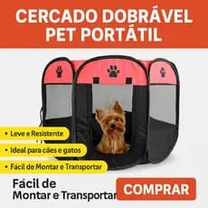 Cercado Delimitador Pet Dobrável Portátil – Casinha para Cães e Gatos Pequenos