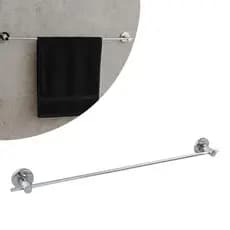 Suporte Porta Toalha De Banho Toalheiro Reto Aço Inox Fixação Dupla de Parede Varão