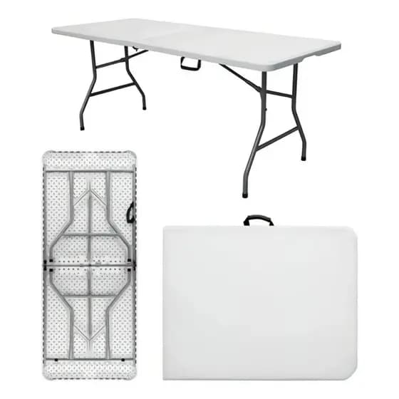 Mesa Dobrável Vira Maleta com Alça Portátil 1.80m Camping Pesca Jardim Área Externa Interna Casaplace