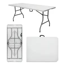 Mesa Dobrável Vira Maleta com Alça Portátil 1.80m Camping Pesca Jardim Área Externa Interna Casaplace