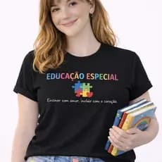 Camiseta 100% algodão 30.1 Educação Especial Confortável