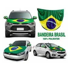 Capa Para Capô De Carro Bandeira Do Brasil Universal Automotiva Torcedor Seleção Brasileira Futebol Copa do Mundo