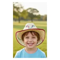 Chapéu de Palha Infantil Maladrinho Caipira Festa Junina Arraiá Unissex Colorido para Crianças