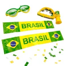 Kit Torcedor Pandeiro Buzina Óculos Inflável Brasil Copa 2026