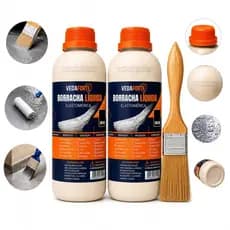Kit 2 Borracha Líquida Impermeabilizante Veda Forte com Pincel 500ml