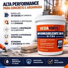 Impermeabilizante Em Po Alto Rendimento 20 Sacos De Cimento