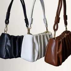 Bolsa Franzida Plissada Elegante Vintage Alça Tiracolo e de Mão