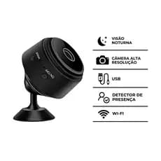 Mini Câmera A9 HD Segurança Vigilância Domestica E Veicular Wi-Fi Visão Noturna Grava Sem Internet