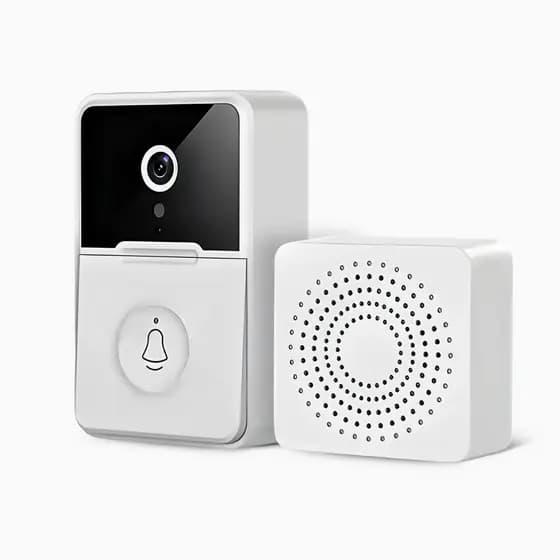 Campainha WiFi com Câmera Vídeo Porteiro Sem Fio Visão Noturna Áudio App