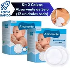 Kit 2 Absorventes Para Seios Amamente Semina 12 Unidades Cada Caixa