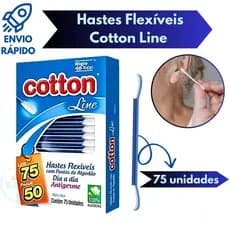 Hastes Flexíveis Cotton Line Com Pontas De Algodão 75 Unidades