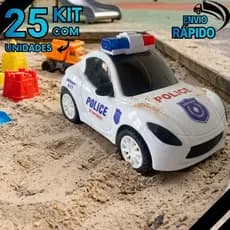 Carrinho de Polícia Infantil Kit com 25 Unidades