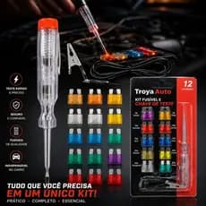 Kit Fusíveis Automotivos com Chave Teste de Energia