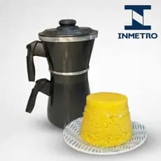 Mini Cuscuzeira a Vapor Duplex Luxo Craqueado com Tampa para Cuscuz e Legumes