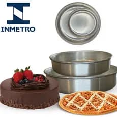 Kit Formas Para Bolos Tortas Redondas Alta 19x5 e 22x5 Peças Alumínio Resistente FUNDO FIXO