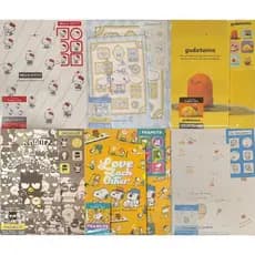 Sanrio Direct from Japansanrio , Anime Japonês , Conjunto De Cartas 12 Papel De Escrita + 6 Envelopes + 7 Adesivos Estacionários Japão (Hello Kitty , Cinnamoroll , Badtz-Maru , Gudetama , Peanuts Snoopy , Doraemon)