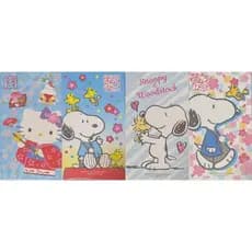 【Direct from Japan】Sanrio Mini Envelopes Stickers Set, 5 Mini envelopes + 5 or 6 Stickers Pochi bag Money bag New Year's Cash Gift Bag Stationery Japan (Hello Kitty, Peanuts(Snoopy))