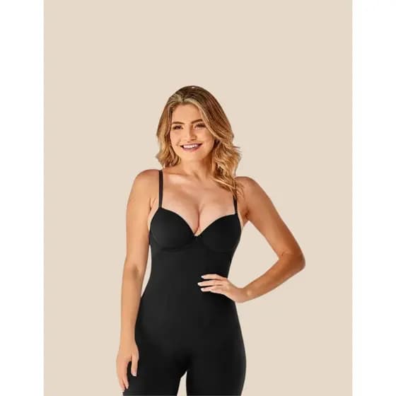 Cinta Modeladora Macaquinho Plus Size Com Bojo Alta Compressão  Reduz Barriga Alças Reforçada