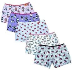 Kit 5 Calcinhas Infantis Boxer Shortinho para Meninas em Algodão