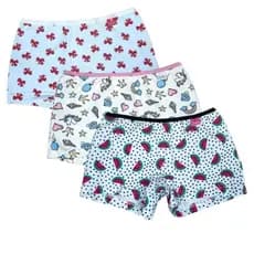 Kit 3 Calcinhas Infantil Boxer Algodão Super Confortavel Diversos Tons e Tamanhos