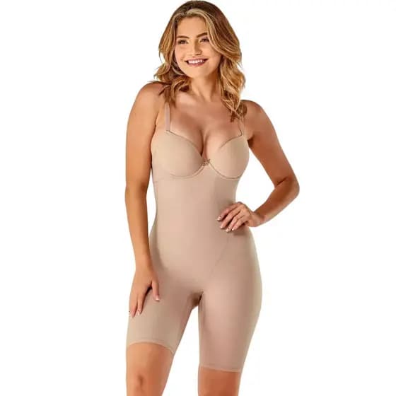 Cinta Modeladora Macaquinho Feminino Com Bojo Regulagem Alta Compressão Abertura Intima P ao Gg