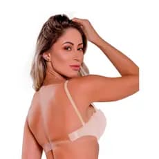 Sutiã Costas de Silicone Tomara que Caia Alça Removível Ideal Roupa Costas Nua Soutien Invisivel