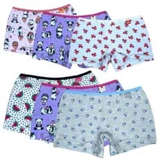 Kit 6 Calcinhas Boxer Infantil Algodão 1 a 6 Anos Super Confortavel e pratica