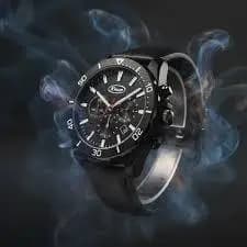 RELOGIO DE PULSO PULSEIRA DE COURO KNUP PRETO/PRATA KPSW47